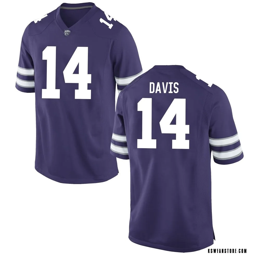 Men's Game Jemyri Davis Kansas State Wildcats Football College Jersey - Purple
