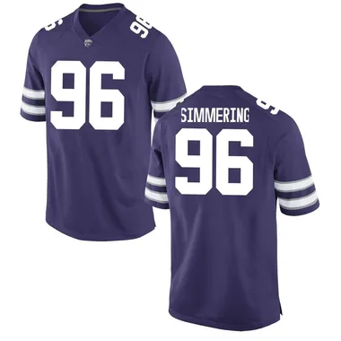 Men's Game Leyton Simmering Kansas State Wildcats Football College Jersey - Purple