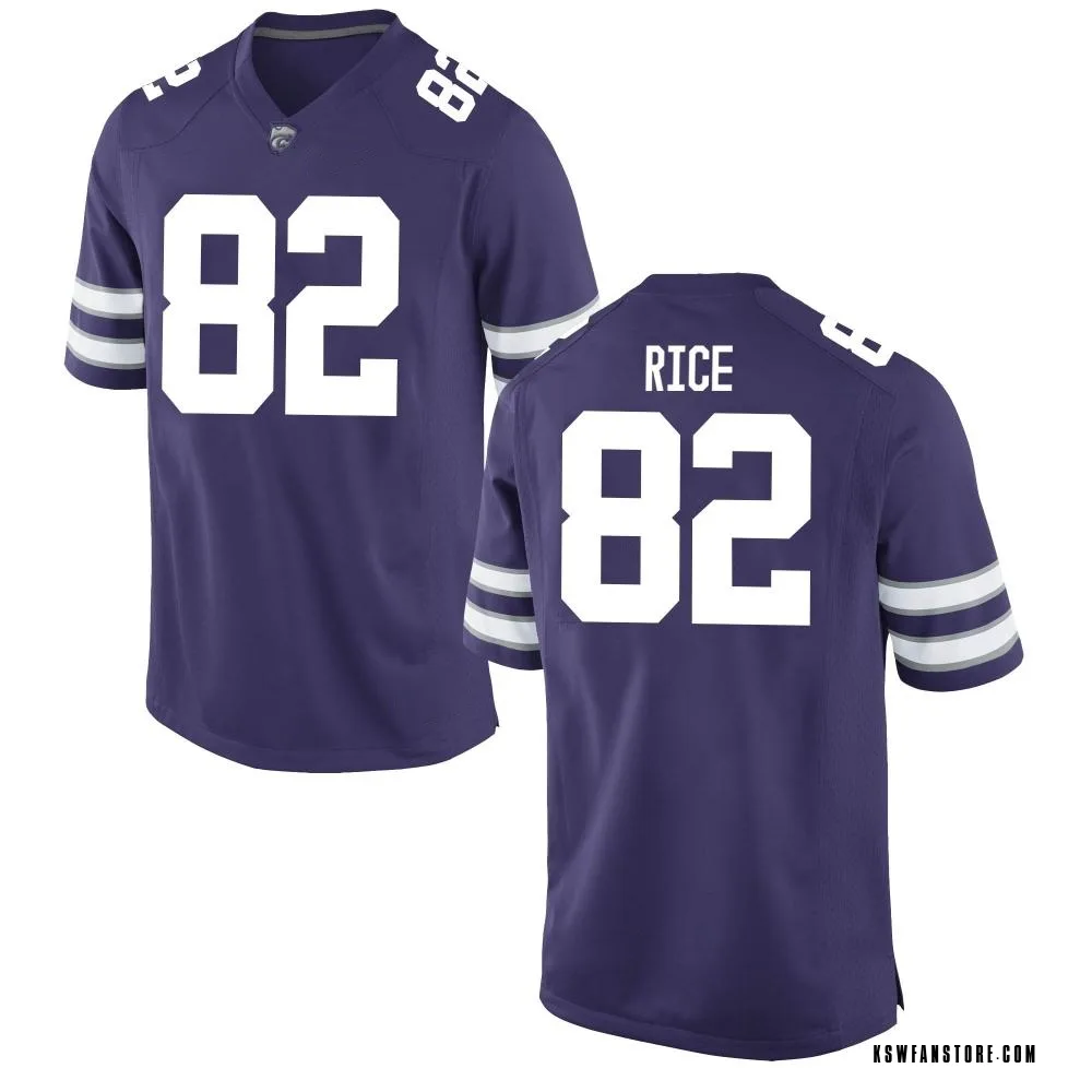 Men's Game Quenton Rice Kansas State Wildcats Football College Jersey - Purple