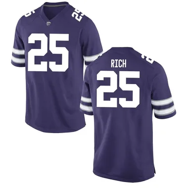 Men's Game Zashon Rich Kansas State Wildcats Football College Jersey - Purple