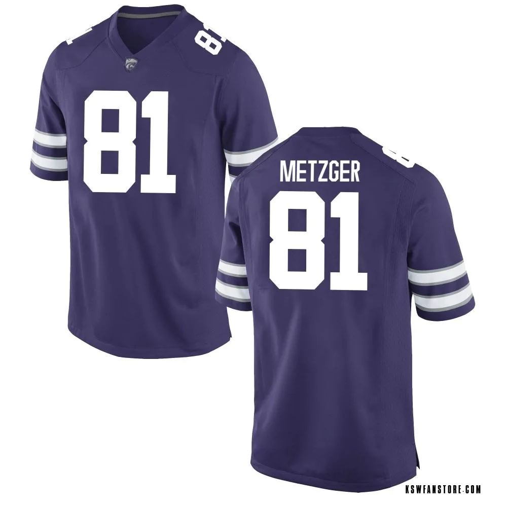 Men's Replica Andrew Metzger Kansas State Wildcats Football College Jersey - Purple