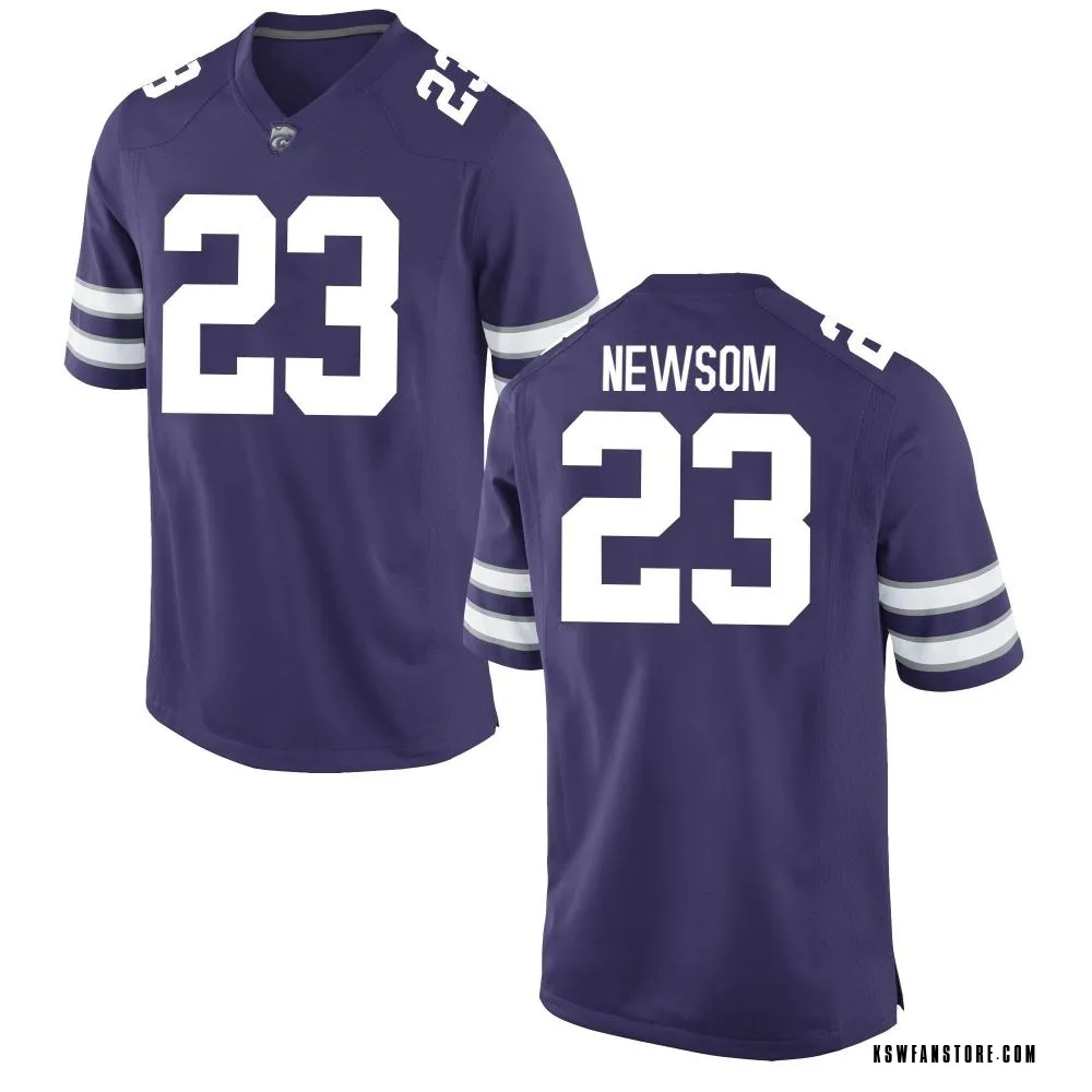 Men's Replica Asa Newsom Kansas State Wildcats Football College Jersey - Purple