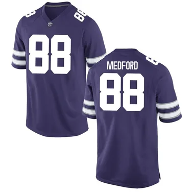 Men's Replica Caleb Medford Kansas State Wildcats Football College Jersey - Purple