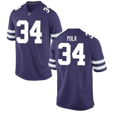 Men's Replica Weston Polk Kansas State Wildcats Football College Jersey - Purple