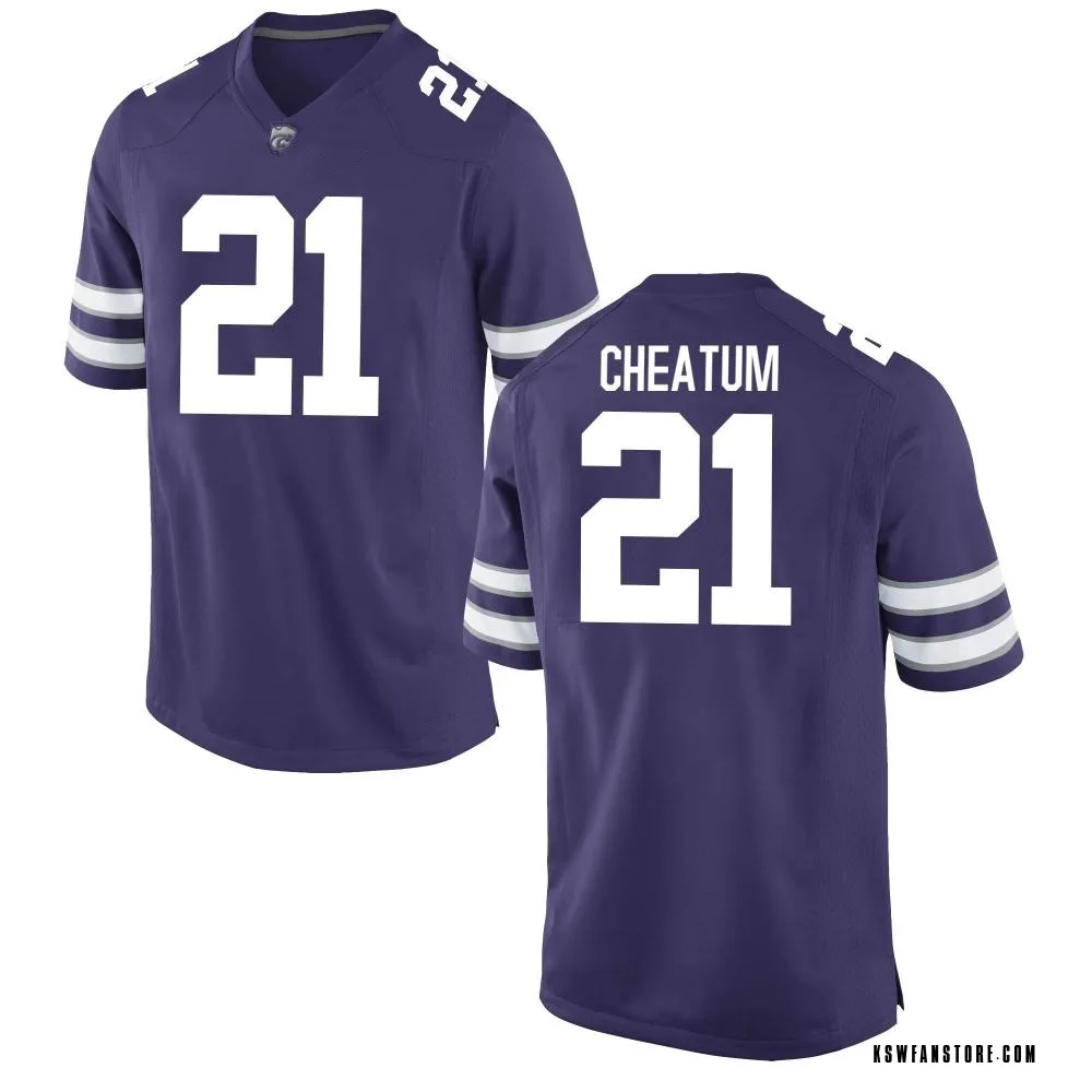 Youth Game Drake Cheatum Kansas State Wildcats Football College Jersey - Purple