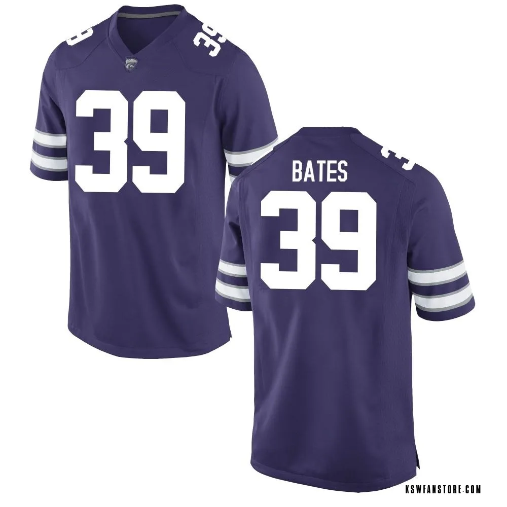 Youth Game Travis Bates Kansas State Wildcats Football College Jersey - Purple