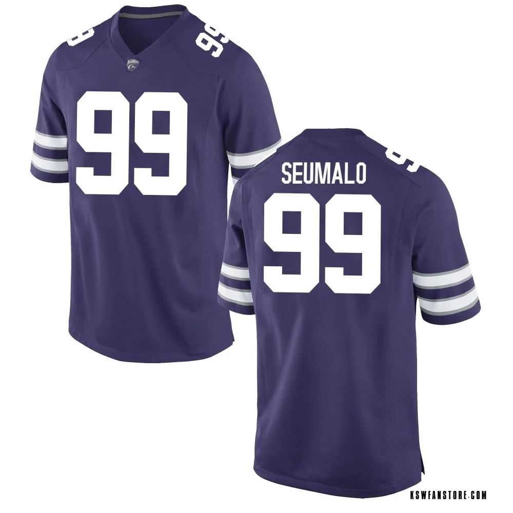 Youth Game Uso Seumalo Kansas State Wildcats Football College Jersey - Purple