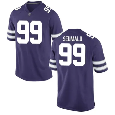 Youth Game Uso Seumalo Kansas State Wildcats Football College Jersey - Purple